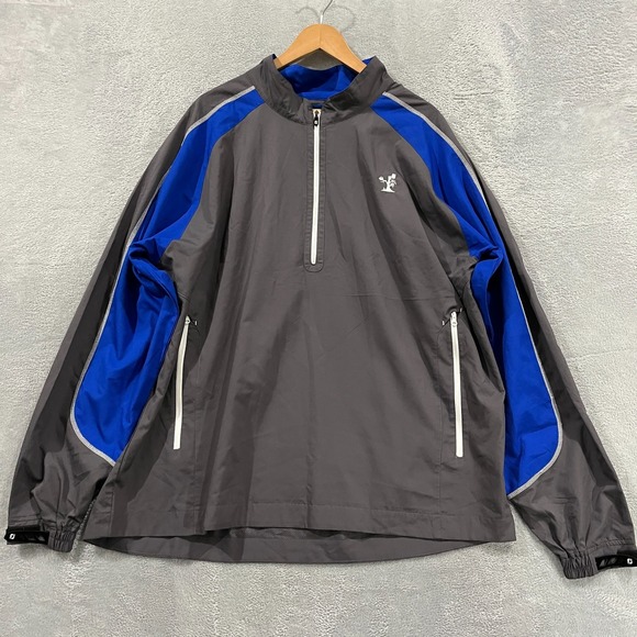 FootJoy Jacket Men 2XL Gray Blue Waterproof Golf Windbreaker Lightweight - Picture 1 of 11
